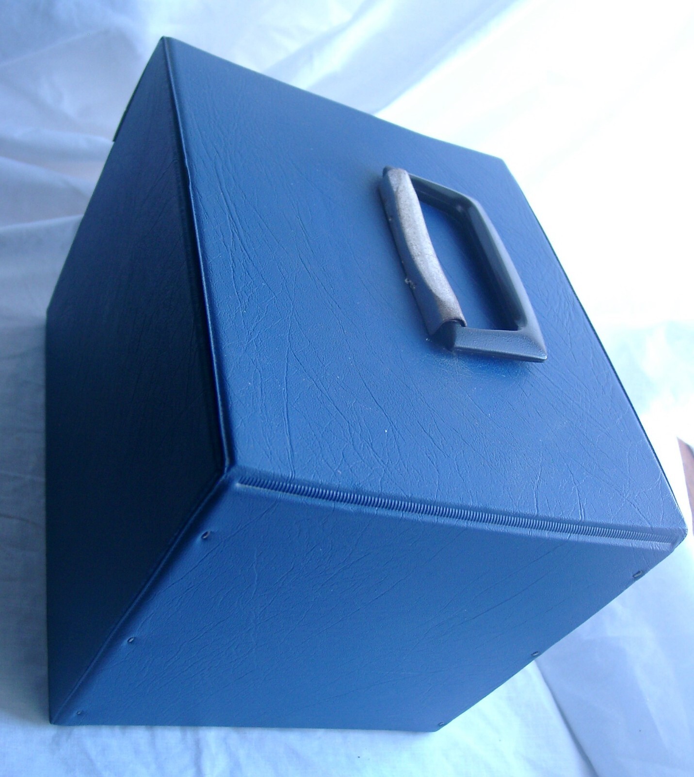 VINTAGE VINYL STORAGE CARRY CASE 7" Singles Records Blue EXTRA LONG WITH KEY eBay