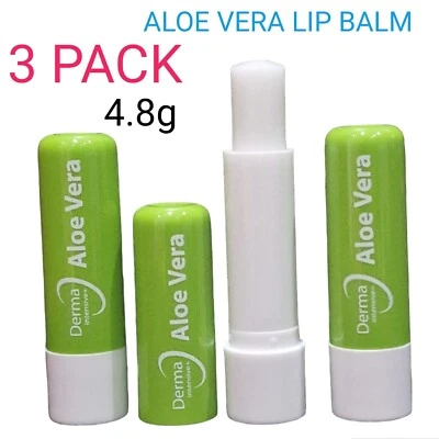 DERMA INTENSIVE + ALOE VERA LIP BALM Derma Intensive Aloe Vera Lip Balm Mellor Russell 3 Pack 4.8g moisturising
