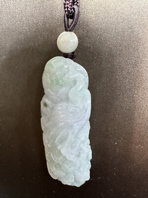 Certified Grade A 100% Natural Green Icy Jade Jadeite Pendant - Phoenix