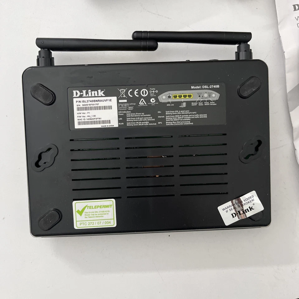 D-Link DSL-2740M Wireless N300 ADSL2+ Modem Router - Image 3 of 4