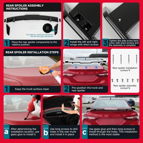 57" Rear Trunk Spoiler Wing Lip TRD Style Glossy Black For Maserati Granturismo - Picture 9 of 15