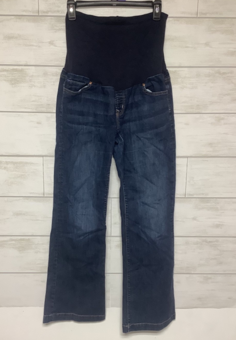 Gap Womens Maternity Bootcut Denim Blue Jeans Size 10R Full Front Panel stretch