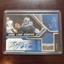2021 Panini Playbook Football Billy Sims Goal Line Graphs Relic Auto 52/199