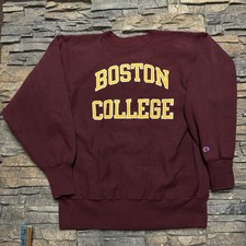Vintage Boston College Champion Reverse Weave Crewneck Sweatshirt Men XL Maroon