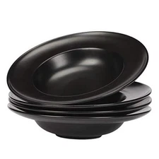 Ceramic Wide Rim Soup Bowls, 10 Oz Matte Rim Pasta Bowls, Suitable for Salad, 