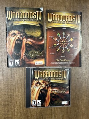 Warlords IV 4 Heroes of Etheria - PC - Game, Manual & Reference Sheet Only! 