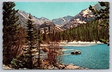 Postcard Bear Lake, Long's Peak, Rocky Mountain National Park Colorado USA UNP