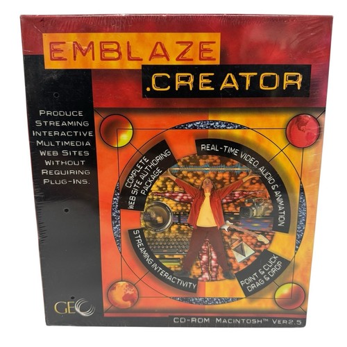 Disco software Emblaze Creator v2.5 GEO Windows PC Mac confezione originale sigillato 97 prezzo ebay