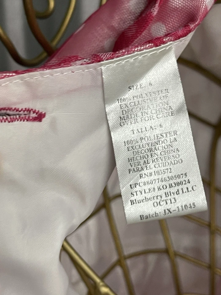 Blueberi Boulevard Kids Dress pink w/ white , size 6 - Image 3 of 4