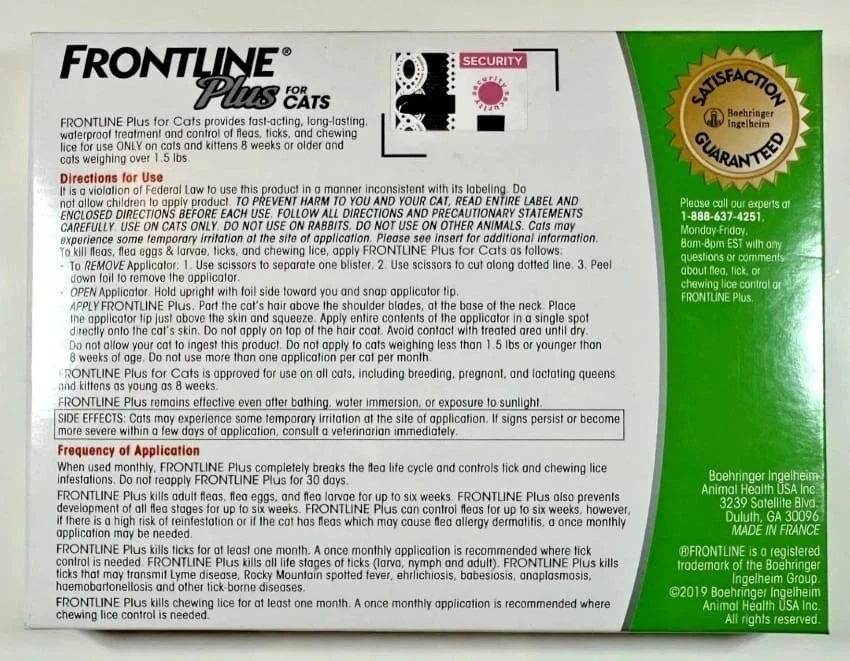 Совершенно новый клещ и блох лечение более 1,5 фунтов 6 процедур 6 месяцев для кошек - Изображение 2 из 2