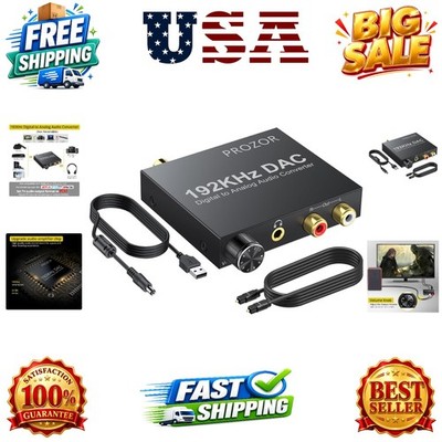 192KHz Digital to Analog Audio Converter Optical to RCA Adapter Upgrade Volum...