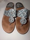 Jack Rogers Palm Beach Sandals Blue Tweed Silver Leather Women’s Size 6 — photo 3