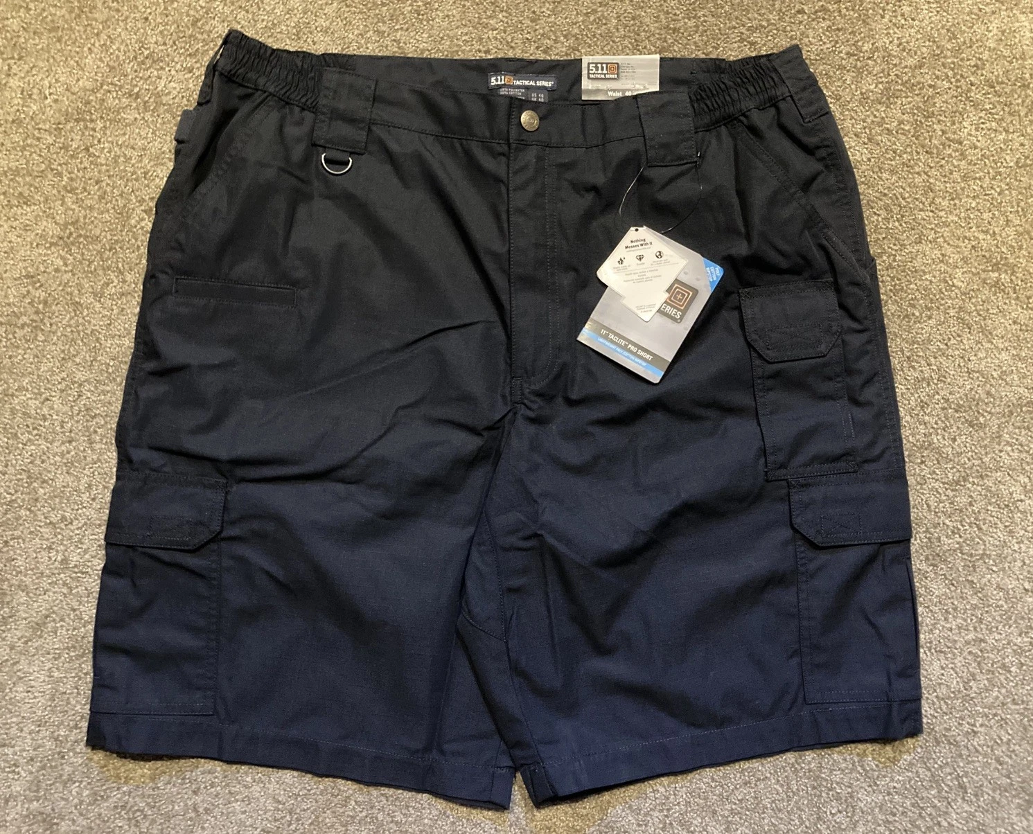 NWT 5.11 Tactical Taclite Pro Cargo Shorts Men’s 40 Dark Navy Ripstop 11" Inseam