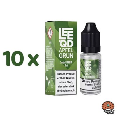 LEEQD Apfel Grün 3mg/ml Nikotin, Liquid 10x 10ml