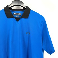 Oakley HydroLix Polo Shirt Mens XL Pre-Owned Royal Blue Regular Fit Black Logo