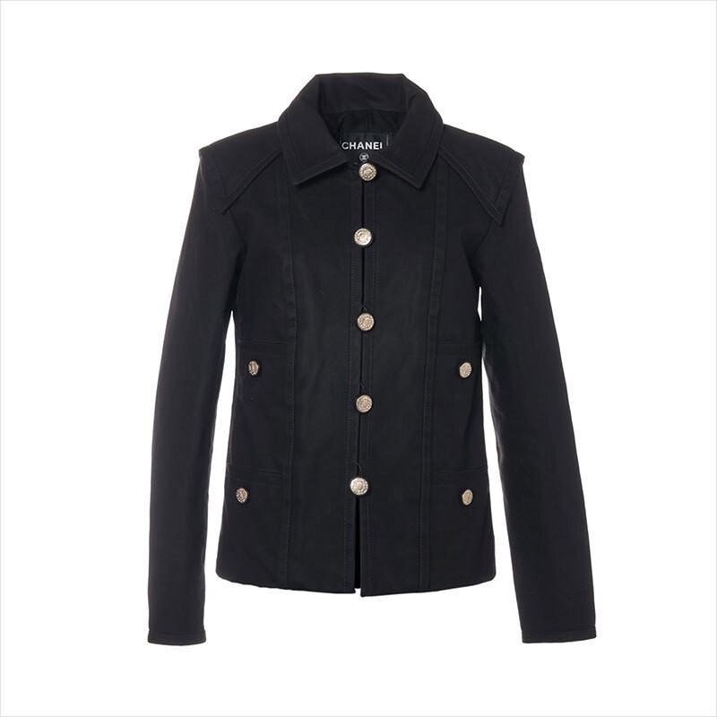 CHANEL Jacket Coco Button Cotton P62619V48194 Gra… - image 2