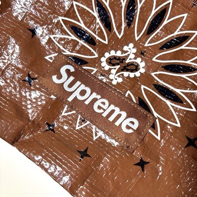 Supreme Brown Bandana Paisley Crossbody Bag Zip Closure Adjustable Strap Small