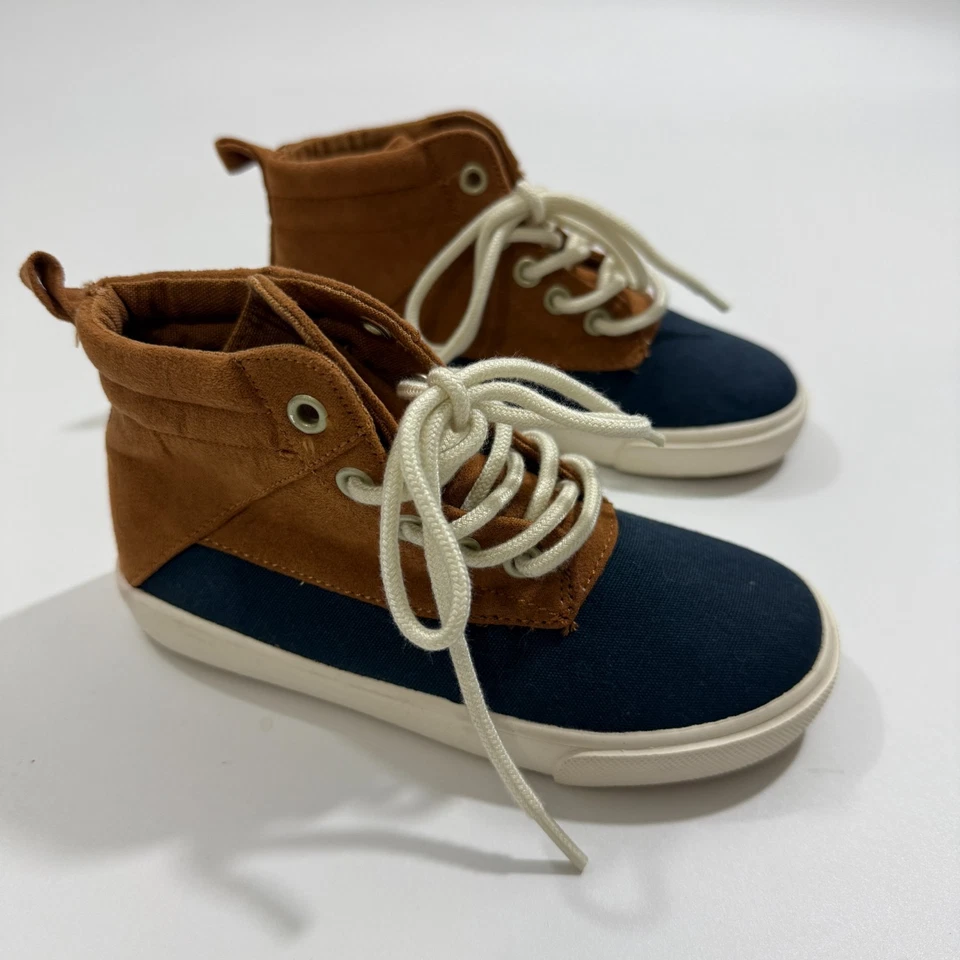 Botas Deportivas OLD NAVY Niños Pequeños Con Cordones Azul Marino Marrón Parte Superior Alta Talla 10 Foto 4 de 4