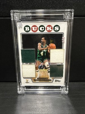 Sidney Moncrief #177 Jersey Fusions Quad Game Worn Patch 1/5 Topps Bucks