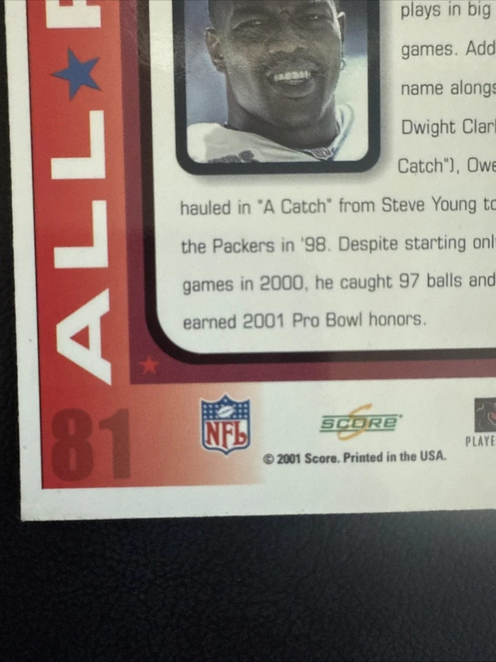 2001 Score All Pro Terrell Owens #221 Scorecard /397 San Francisco 49ers Legend - Image 4 of 4