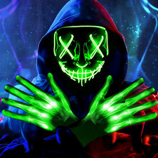 Halloween LED Light up Mask, Scary Glowing Mask for Cosplay Costumes, Festival,