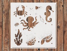 Reusable Sea Animal Stencils - Turtle  Crab Template for Wall Art by StencilAir