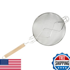 Winco Strainer 10.5-Inch Diameter Double Mesh Medium Nickel Tan Mst-10Rb