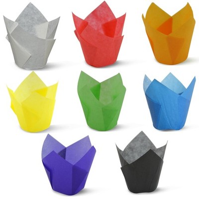 200pcs Rainbow Tulip Baking Cups, Tulip Liners, Muffin Liners, Parchment Cupc...