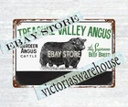 Black aberdeen Angus Cow Farm tin sign