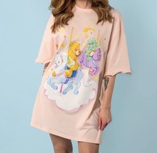 CAKEWORTHY CARE BEARS RUFFLE T-SHIRT DRESS L XL NEW