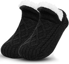 Unisex Fluffy Fuzzy Warm Slipper Socks for Men Women, Thick Fleece Lined Non-Sli