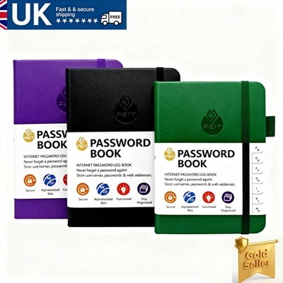 A6 Password Book Notebook with Individual Alphabetical Tabs Keeper with Pen Loop