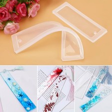 Silicone Epoxy Resin Mold Bookmark DIY Jewelry Making Tool Mould Rectangle Craft