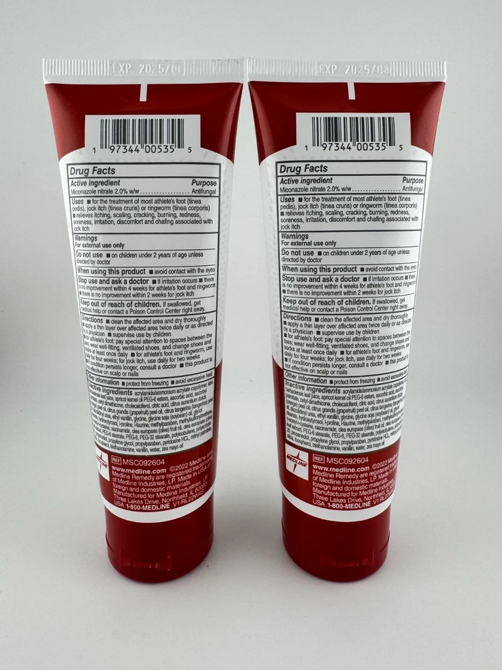 Medline Remedy Clinical Antifungal Cream 2% Miconazole 4oz – 2 Pack - Image 2 of 2