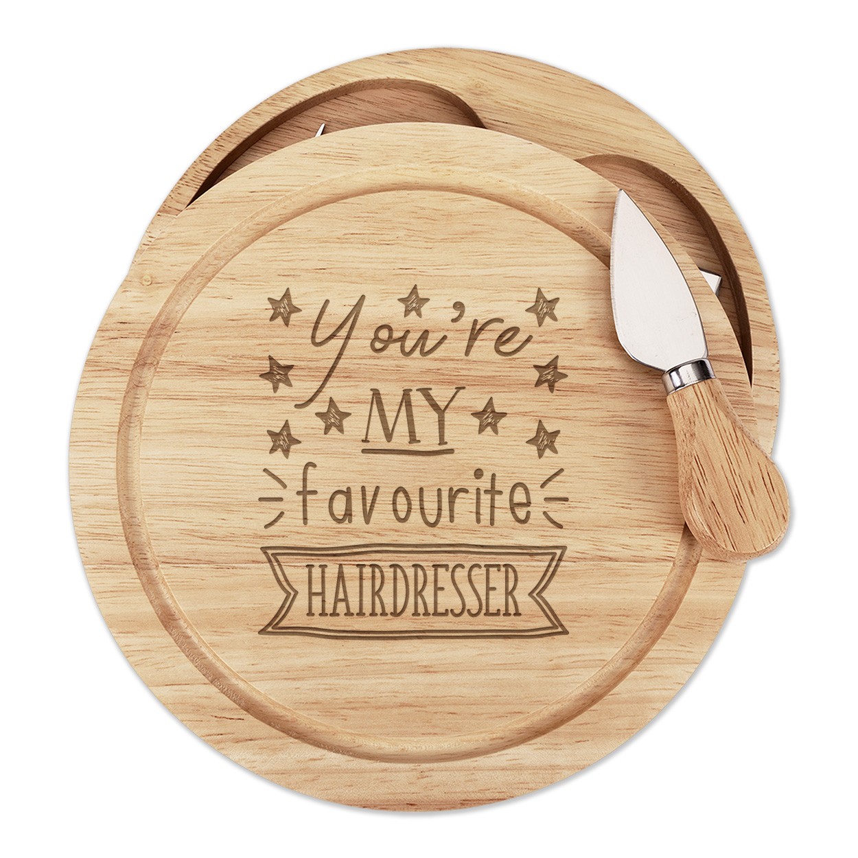You're My Favourite Hairdresser Stars Cheese Board Knife Set Funny Stylist