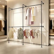 Iron Clothes Rack,Wall Mounted Clothes Rack,Clothes Rack for Home/Retail Display
