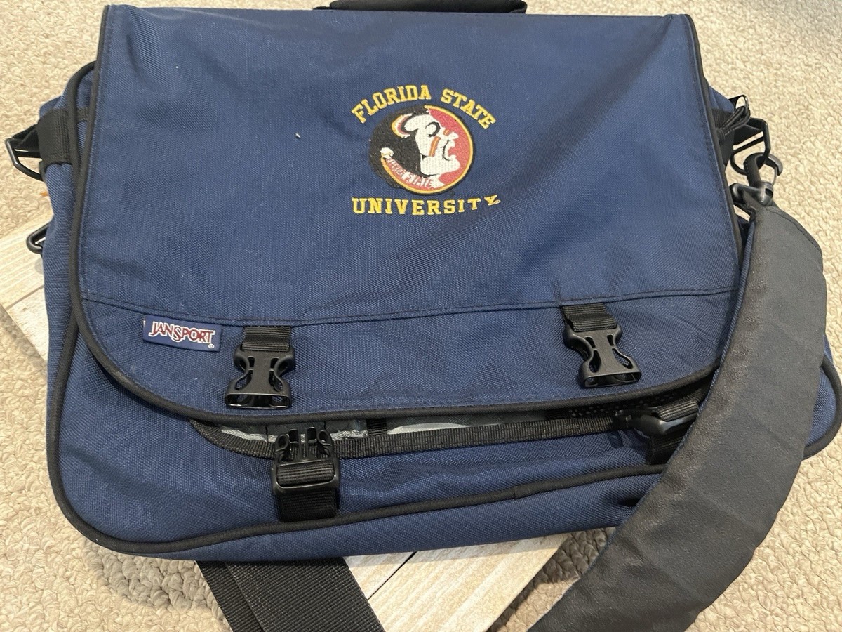 jansport messenger bag flap Vintage Jansport Messenger Shoulder Bag Florida State Seminoles FSU Blue  NCAA