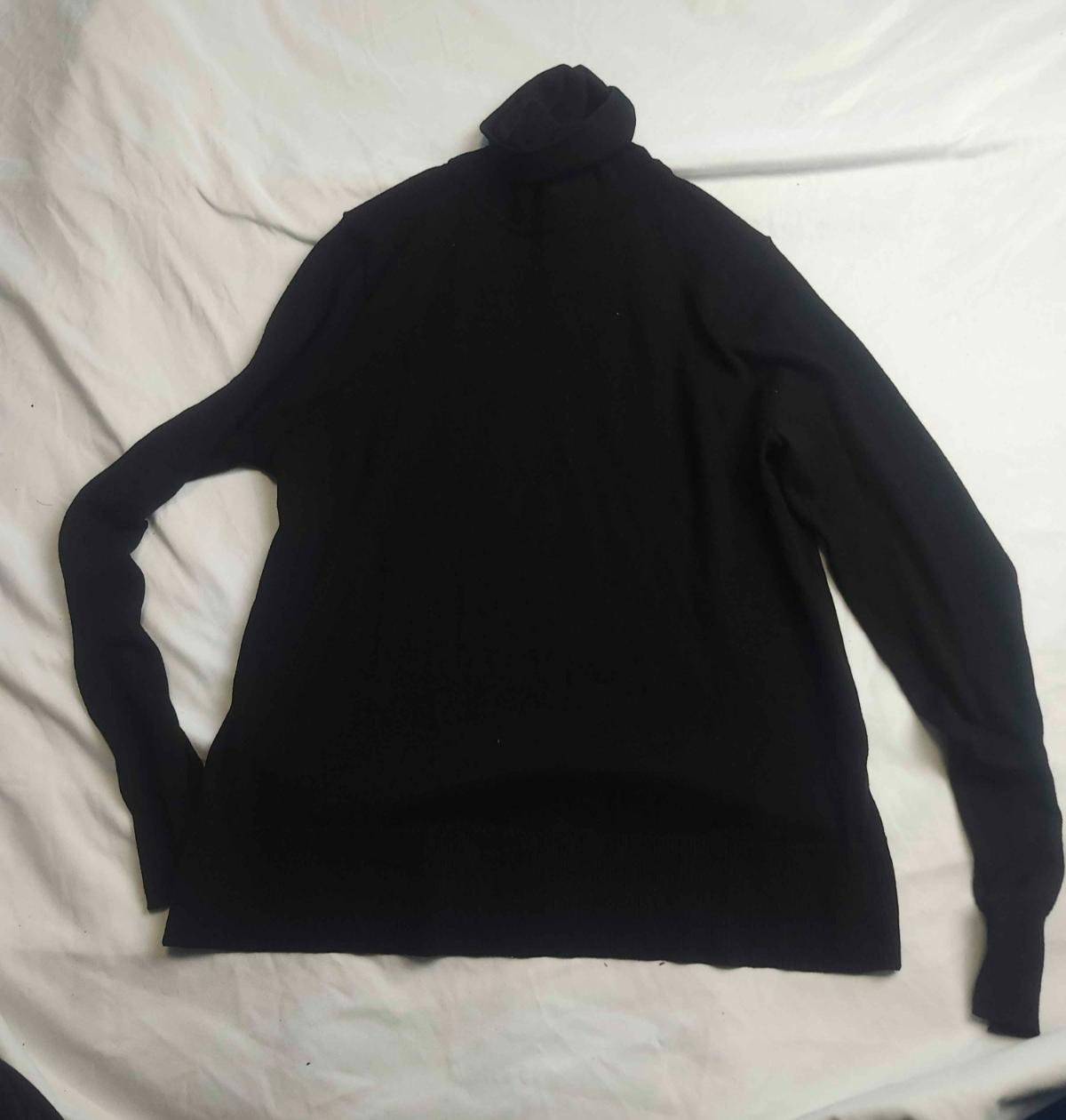 Zara Sweater Womens S Black Turtleneck Ribbed Knit Minimalist Quiet Luxury Chic