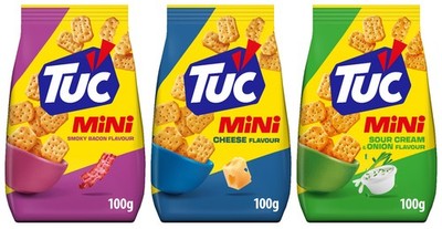 3 TUC MINI CRACKERS CHEESE SMOKY BACON & SOUR CREAM Flavors Bundle 100g 3.5oz