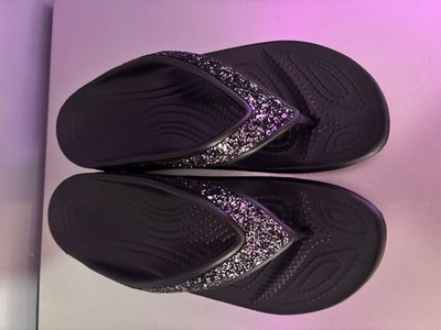 Crocs Women's Sloane Glitter Platform Flip Flop Sandals 9