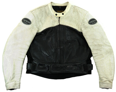 VANSON MarkII US Biker Motorrad Fluoreszierend Perforiert Lederjacke 50 M-L
