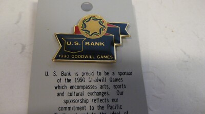 1990 Seattle Goodwill Games U. S. Bank Sponsor Lapel Pin Tie Tac