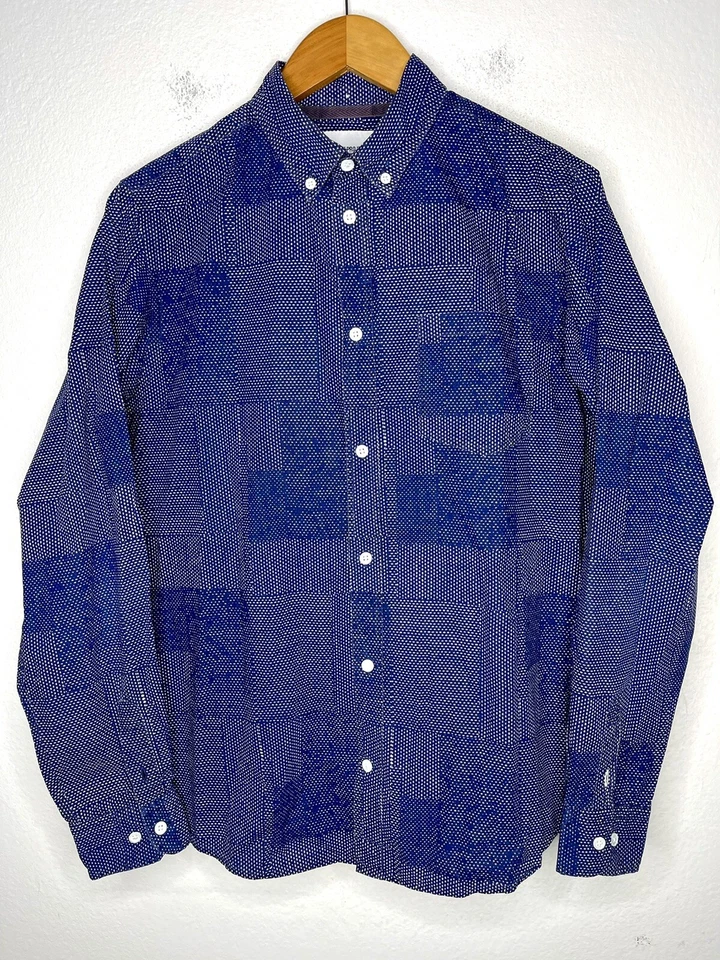 $168 Camisa Mediana Norse Projects Anton Lunares Collage Denim De Colección Azul Occidental Foto 2 de 4