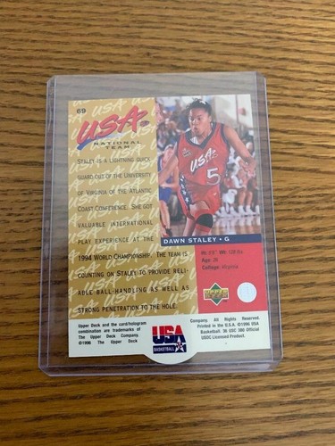 Dawn Staley Die Cut USA Basektball 1996 Upper Deck #69 - Picture 2 of 6