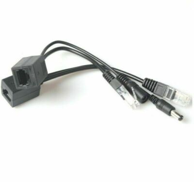 1Pair Power Over Ethernet Passive POE RJ45 Injector Splitter Adapter Cable Kit