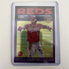 2021 Topps Chrome Mojo 1986 Nick Castellanos Purple Refractor 74/75 Cincinnati
