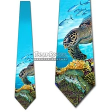 Animal Ties Mens Ocean Turtle Necktie