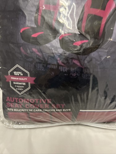 Seat Cover Complete Set for Car Truck SUV Van -Flat Poly Cloth Fabric- 2 PC Red - Picture 2 of 7