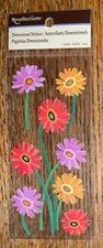 Recollections 3D Colorful Daisies FLOWERS Garden Wedding Scrapbook Stickers 3D