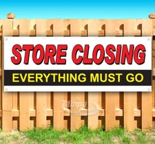 STORE CLOSING EVERYTHING MUST GO Advertising Vinyl Banner Flag Sign Many Sizes